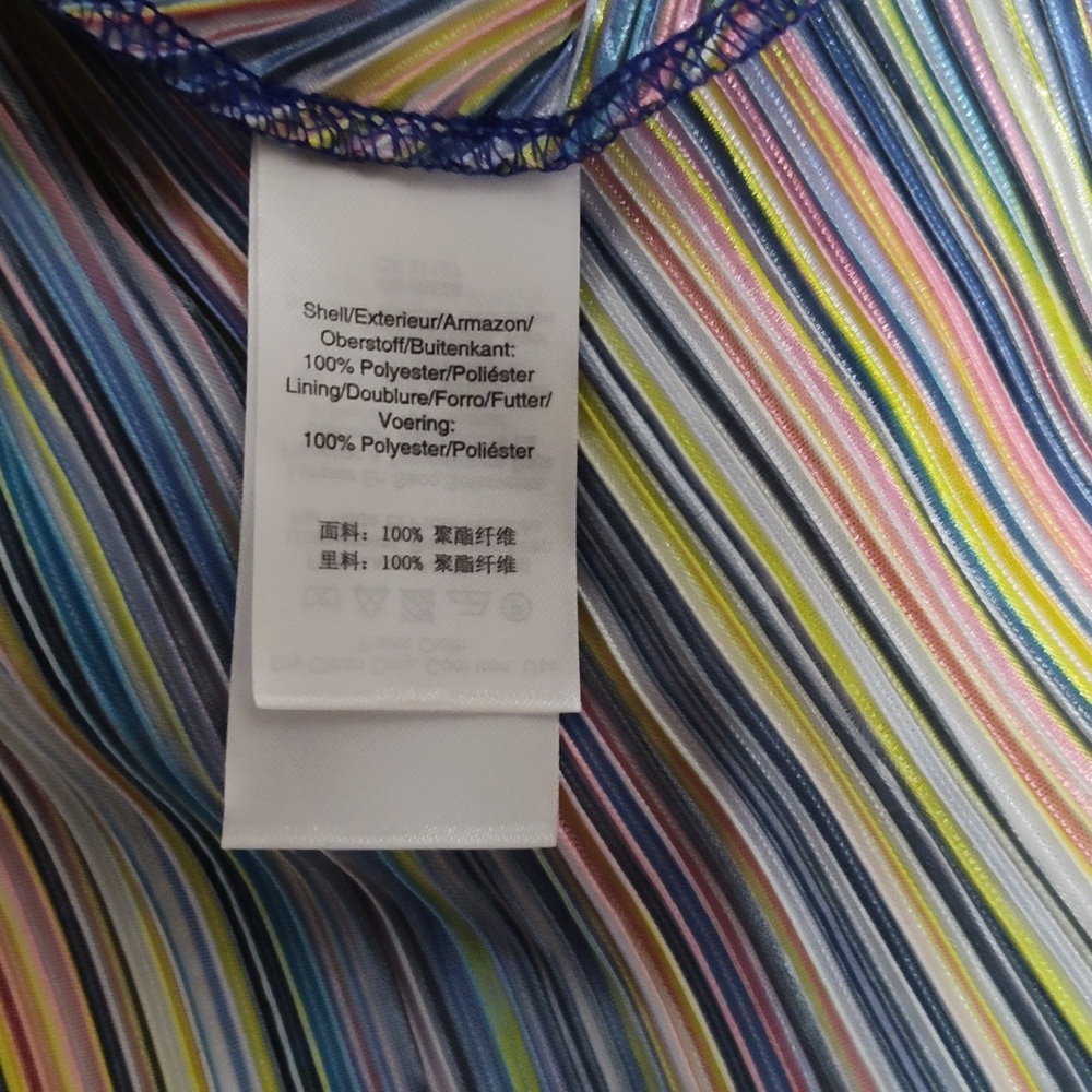 DKNY Colorful Striped Knee Length Dress Missing Belt Size 10 - Picture 7 of 11